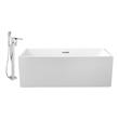 bathtub base trim Streamline Bath Set of Bathroom Tub and Faucet White Soaking Freestanding Tub
