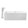 best freestanding tub faucet floor mount Streamline Bath Set of Bathroom Tub and Faucet White Soaking Freestanding Tub