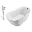 jetted tub and shower Streamline Bath Set of Bathroom Tub and Faucet White Soaking Freestanding Tub