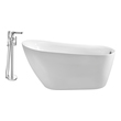 double ended whirlpool bath Streamline Bath Set of Bathroom Tub and Faucet White Soaking Freestanding Tub