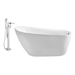 best deep soaking tubs Streamline Bath Set of Bathroom Tub and Faucet White Soaking Freestanding Tub