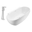4 foot bathtub Streamline Bath Set of Bathroom Tub and Faucet White Soaking Freestanding Tub