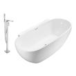 shower to bathtub Streamline Bath Set of Bathroom Tub and Faucet White Soaking Freestanding Tub