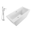 oval freestanding bath Streamline Bath Set of Bathroom Tub and Faucet White Soaking Freestanding Tub