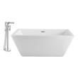 oval jetted tub Streamline Bath Set of Bathroom Tub and Faucet White Soaking Freestanding Tub