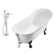 free standing bath feet Streamline Bath Set of Bathroom Tub and Faucet White Soaking Clawfoot Tub