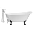 70 freestanding bathtub Streamline Bath Set of Bathroom Tub and Faucet White Soaking Clawfoot Tub