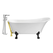 best whirlpool tub Streamline Bath Set of Bathroom Tub and Faucet White Soaking Clawfoot Tub