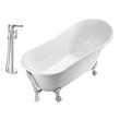 claw tub shower kit Streamline Bath Set of Bathroom Tub and Faucet White Soaking Clawfoot Tub