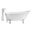 claw tub shower kit Streamline Bath Set of Bathroom Tub and Faucet White Soaking Clawfoot Tub
