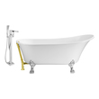 top bathtub brands Streamline Bath Set of Bathroom Tub and Faucet White Soaking Clawfoot Tub