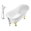 clawfoot tub for two Streamline Bath Set of Bathroom Tub and Faucet White Soaking Clawfoot Tub