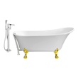 clawfoot tub for two Streamline Bath Set of Bathroom Tub and Faucet White Soaking Clawfoot Tub