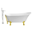 freestanding tub with shower ideas Streamline Bath Set of Bathroom Tub and Faucet White Soaking Clawfoot Tub