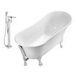 drain claw for bathtub Streamline Bath Set of Bathroom Tub and Faucet White Soaking Clawfoot Tub