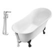 4 bath Streamline Bath Set of Bathroom Tub and Faucet White Soaking Clawfoot Tub