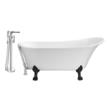4 bath Streamline Bath Set of Bathroom Tub and Faucet White Soaking Clawfoot Tub