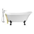 best shower doors for tubs Streamline Bath Set of Bathroom Tub and Faucet White Soaking Clawfoot Tub