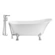 bathtub 4 feet long Streamline Bath Set of Bathroom Tub and Faucet White Soaking Clawfoot Tub