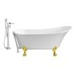 shower standing tub Streamline Bath Set of Bathroom Tub and Faucet White Soaking Clawfoot Tub