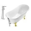loose standing baths Streamline Bath Set of Bathroom Tub and Faucet White Soaking Clawfoot Tub