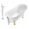 bathtub with claw feet Streamline Bath Set of Bathroom Tub and Faucet White Soaking Clawfoot Tub