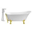 jacuzzi bathtub drain plug Streamline Bath Set of Bathroom Tub and Faucet White Soaking Clawfoot Tub
