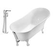 clawfoot tub drain installation Streamline Bath Set of Bathroom Tub and Faucet White Soaking Clawfoot Tub