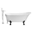 70 freestanding bathtub Streamline Bath Set of Bathroom Tub and Faucet White Soaking Clawfoot Tub