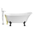 high end bathtubs Streamline Bath Set of Bathroom Tub and Faucet White Soaking Clawfoot Tub
