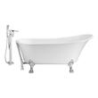 tin foot tub Streamline Bath Set of Bathroom Tub and Faucet White Soaking Clawfoot Tub