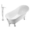 shower base tub Streamline Bath Set of Bathroom Tub and Faucet White Soaking Clawfoot Tub