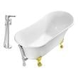 claw foot tub Streamline Bath Set of Bathroom Tub and Faucet White Soaking Clawfoot Tub