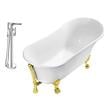 bathroom with jacuzzi ideas Streamline Bath Set of Bathroom Tub and Faucet White Soaking Clawfoot Tub