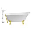 59 tub Streamline Bath Set of Bathroom Tub and Faucet White Soaking Clawfoot Tub