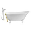 best bathtub faucet set Streamline Bath Set of Bathroom Tub and Faucet White Soaking Clawfoot Tub