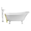 home tubs Streamline Bath Set of Bathroom Tub and Faucet White Soaking Clawfoot Tub