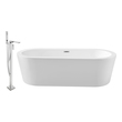 bathtub support Streamline Bath Set of Bathroom Tub and Faucet White Soaking Freestanding Tub