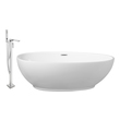 best soaking tub Streamline Bath Set of Bathroom Tub and Faucet White Soaking Freestanding Tub