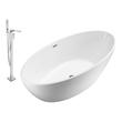 bath 1 Streamline Bath Set of Bathroom Tub and Faucet White Soaking Freestanding Tub
