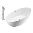 maax logo Streamline Bath Set of Bathroom Tub and Faucet White Soaking Freestanding Tub