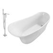 bathtub washroom Streamline Bath Set of Bathroom Tub and Faucet White Soaking Freestanding Tub