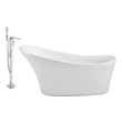 bathtub washroom Streamline Bath Set of Bathroom Tub and Faucet White Soaking Freestanding Tub