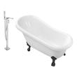 bathtub decor ideas Streamline Bath Set of Bathroom Tub and Faucet White Soaking Clawfoot Tub