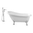 maax freestanding tub installation Streamline Bath Set of Bathroom Tub and Faucet White Soaking Clawfoot Tub