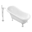 bathtub support handle Streamline Bath Set of Bathroom Tub and Faucet White Soaking Clawfoot Tub