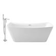 jacuzzi tub for two Streamline Bath Set of Bathroom Tub and Faucet White Soaking Freestanding Tub