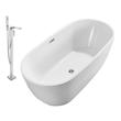 home tubs Streamline Bath Set of Bathroom Tub and Faucet White Soaking Freestanding Tub