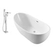 bathtub top Streamline Bath Set of Bathroom Tub and Faucet White Soaking Freestanding Tub