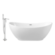 fitting a free standing bath Streamline Bath Set of Bathroom Tub and Faucet White Soaking Freestanding Tub
